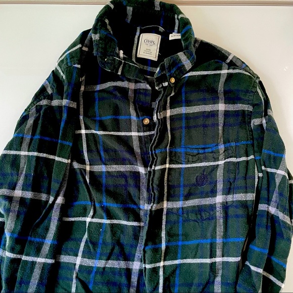 Chaps Green Flannel Shirt - Picture 3 of 7